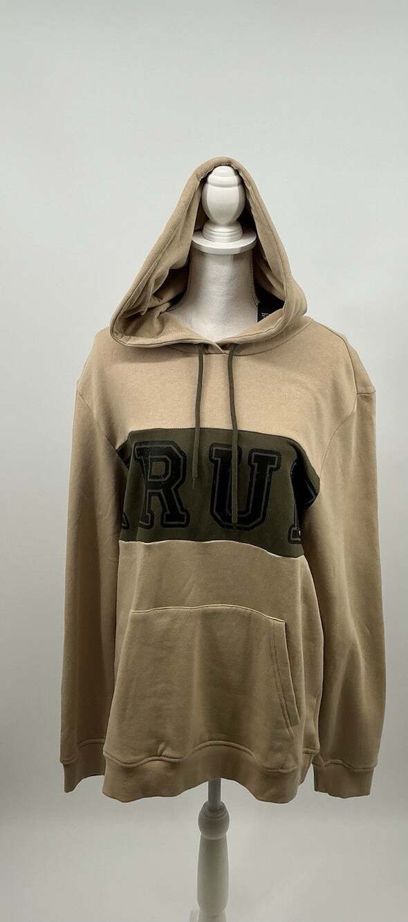 True Religion Contrast Panel Logo Hoodie Large NWT